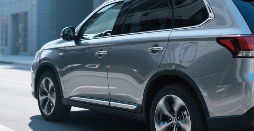 Mitsubishi Outlander plug-in hybrid charging at a Level 2 station