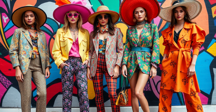 Bold statement jewelry, an artistic handbag, and dramatic sunglasses styled together