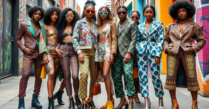 Clashing patterns and layered pieces styled in a maximalist fashion look